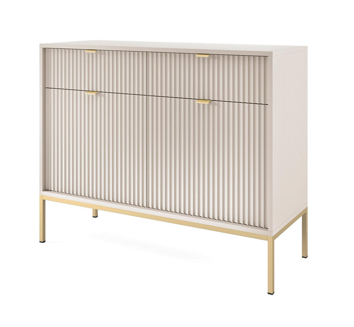 KOMMODE Nova Kaschmir / Gold 104 / 39 / 83cm - Kaschmir/Goldfarben, Holz/Holzwerkstoff (104/83/39cm) - Feldmann-Wohnen