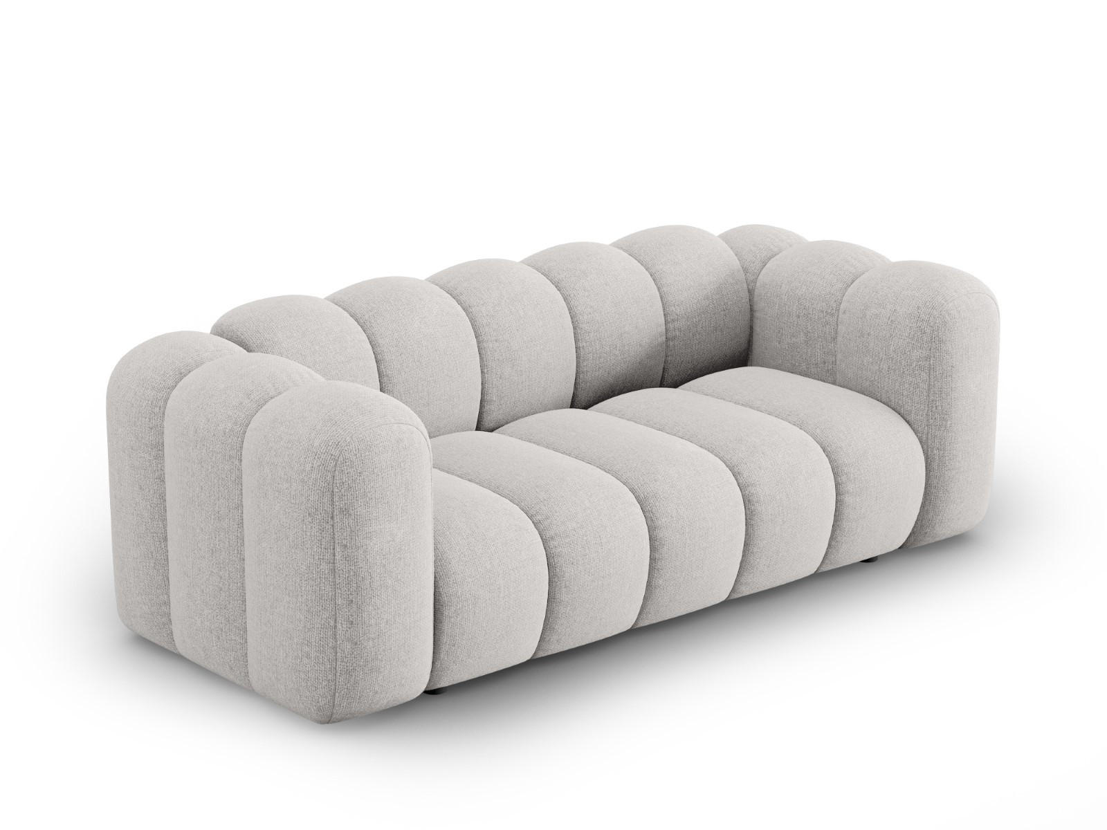 SOFA Lupine aus Chenille-Stoff hellgrau 2 Sitzplätze - Hellgrau, Textil (95/70/200cm) - Micadoni