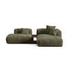 ECKSOFA modular rechts Martina aus Cord moosgrün 2 Sitzplätze - Salbeigrün, Textil (176/285cm) - Micadoni