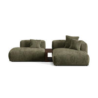 ECKSOFA modular rechts Martina aus Cord moosgrün 2 Sitzplätze - Salbeigrün, Textil (176/285cm) - Micadoni