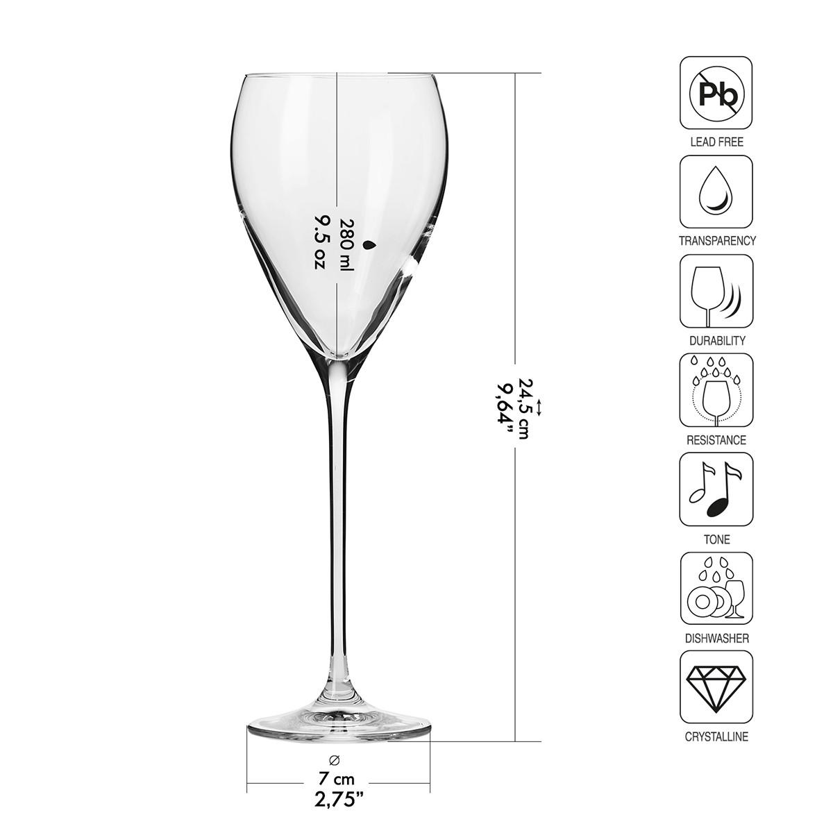 WEISSWEINGLÄSER 4er-Set 280 ML - Transparent, Glas (0.28L) - Krosno Glass