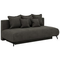 3-SITZER SOFA VIRENO - Dunkelgrau Velvet - Dunkelgrau/Schwarz, Textil/Metall (197/95/102cm) - MKS