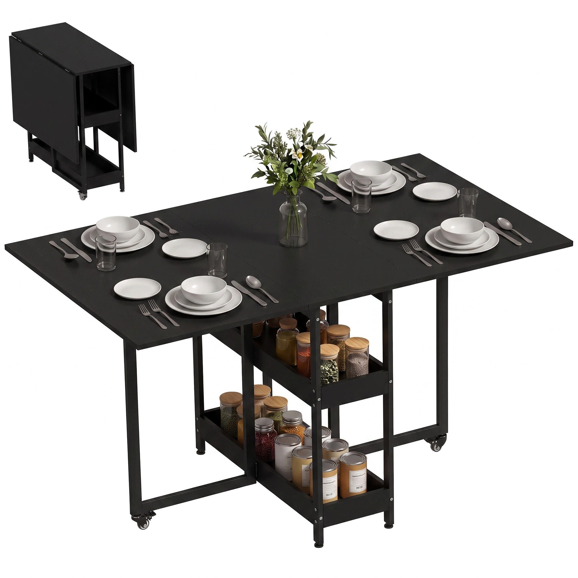 ESSTISCH Schwarz 133.4/80.0/75.0 - Schwarz, Holzwerkstoff (133.4/80/75cm)