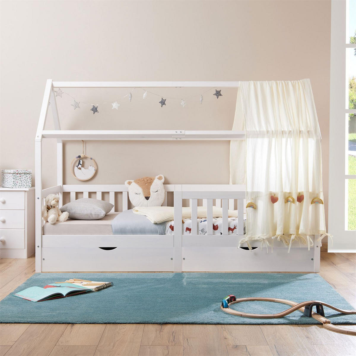 HAUSBETT NUNA 90x200 cm weiß - Weiß, Holz (96/145/207cm) - IDIMEX