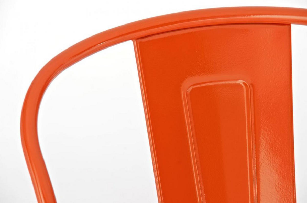 BARHOCKER Metall orange - Eukalyptusholzfarben/Orange, Metall (44/115/52cm) - CLP