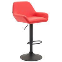 BARHOCKER DUBLIN Rot Kunstleder Schwarz - Rot, Leder/Metall (51/89/52cm) - DELUKE
