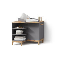 WICKELKOMMODE Mailo Grau/Artisan mit Tür - Eiche Artisan/Grau, Holzwerkstoff (85/85.2/85cm) - Livinity®