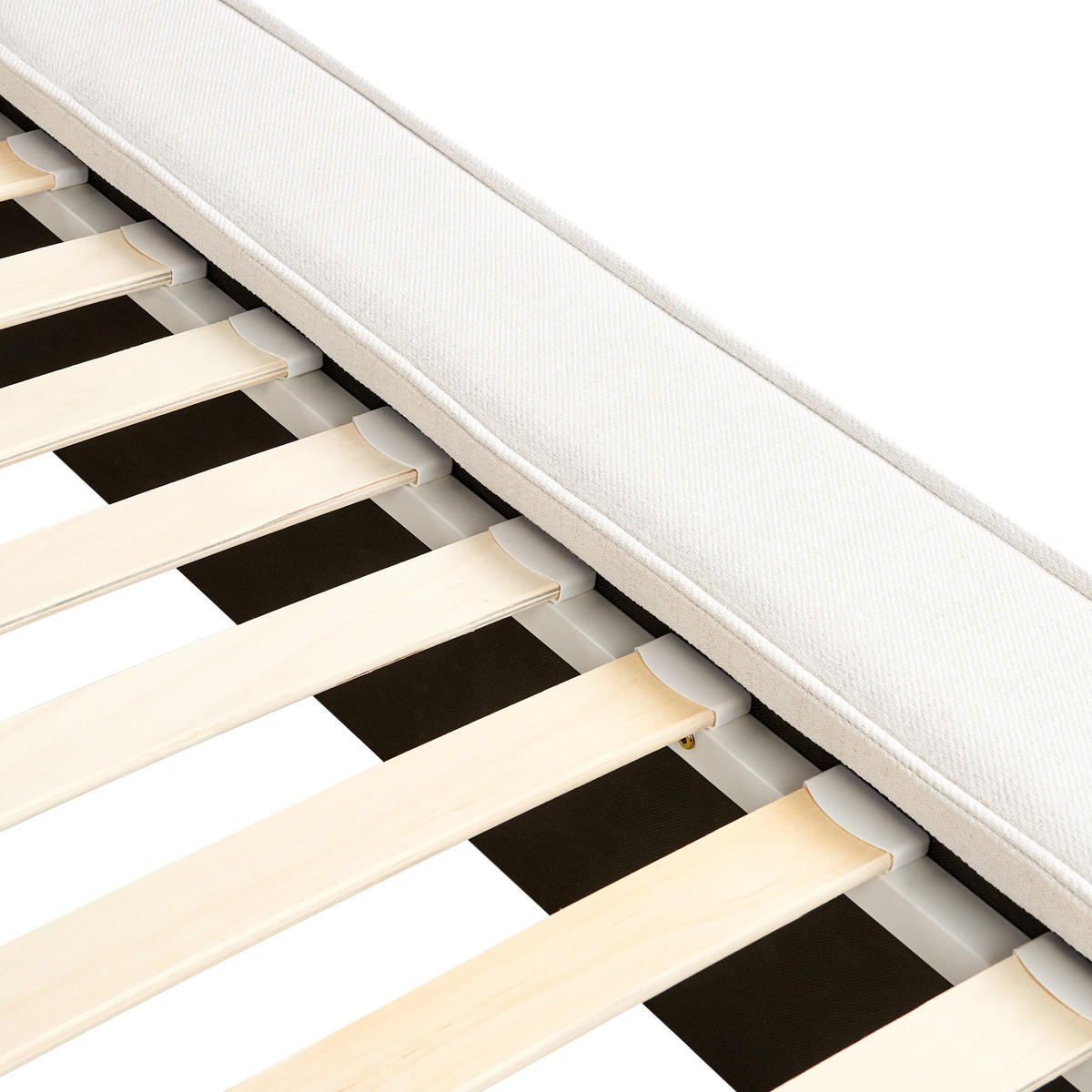 POLSTERBETT mit Lattenrost 180x200 cm Weiß Linards - Creme, Textil (180/200cm) - Beliani