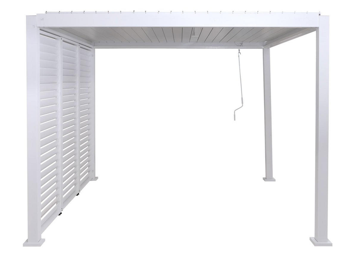 PERGOLA 3x Lamellenwand 235x300x300cm Weiß - Weiß, Metall (300/235/300cm) - BERLINLODGE