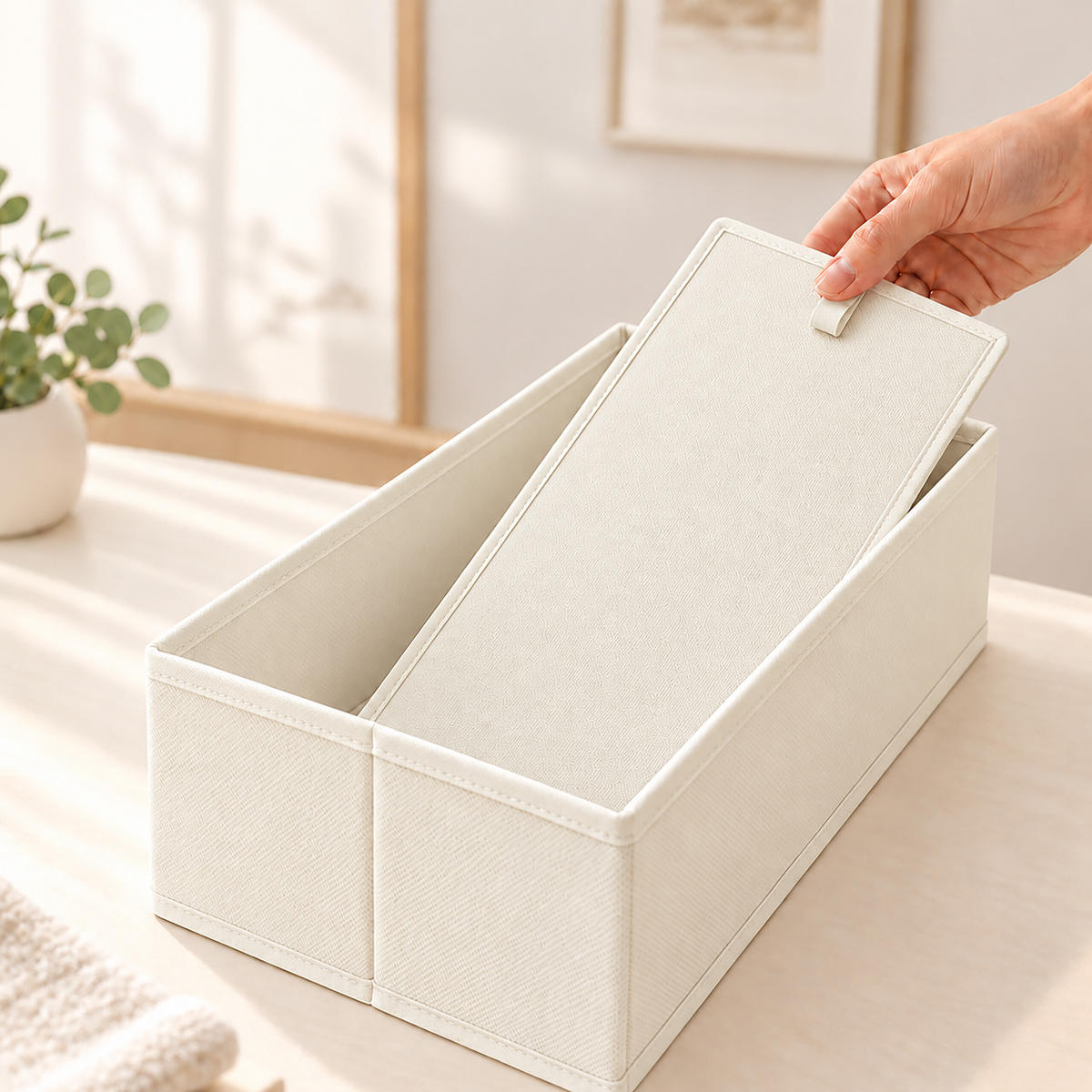 ORGANIZÉR Beige 8dílná-sada - béžová, textil/papír (17/11/40cm) - Relaxdays