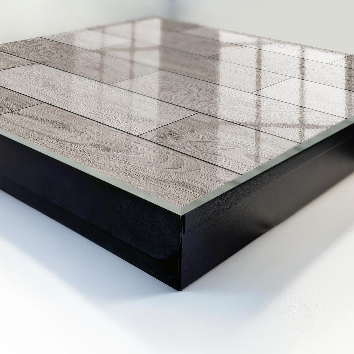 SCHLÜSSELBOX Schwarz 30x30 cm- Türöffnung nach rechts - Graues Holz - Grau, Metall (30/30/5cm) - TULUP
