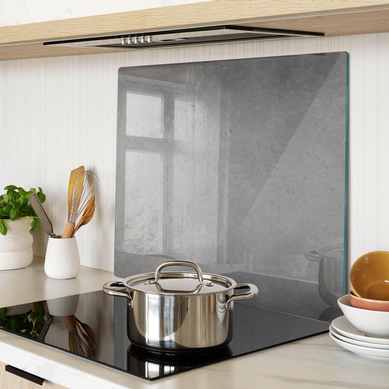 GLASPLATTE 60x52 cm Beton - Grau, Glas (60/0.4/52cm) - TULUP