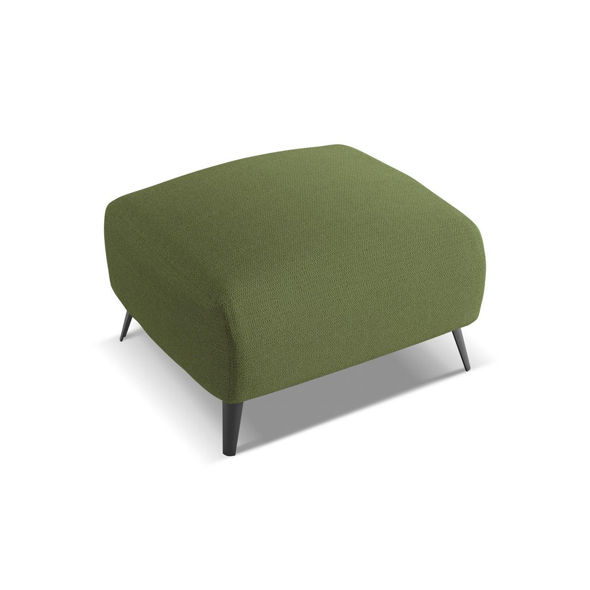POUF Chenille Stoff Grün - Dunkelgrün/Schwarz, Textil/Metall (65/44/65cm) - LaMiaSofa