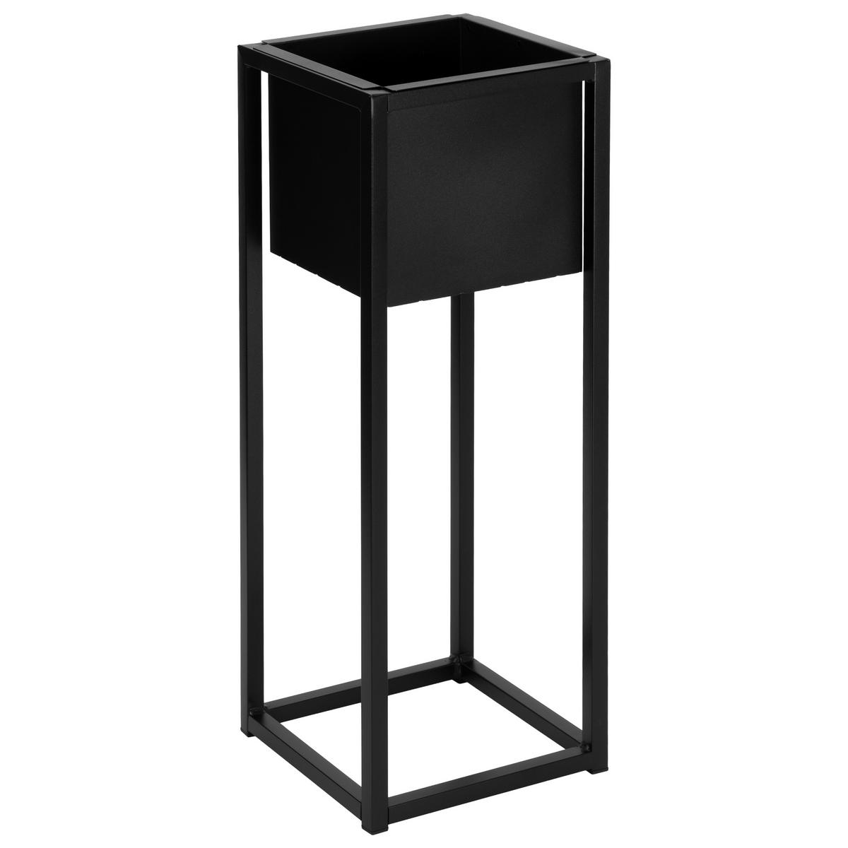 BLUMENSTÄNDER Schwarz 60 cm - Schwarz, Metall (21.5/21.5/61cm) - Mat-Haus