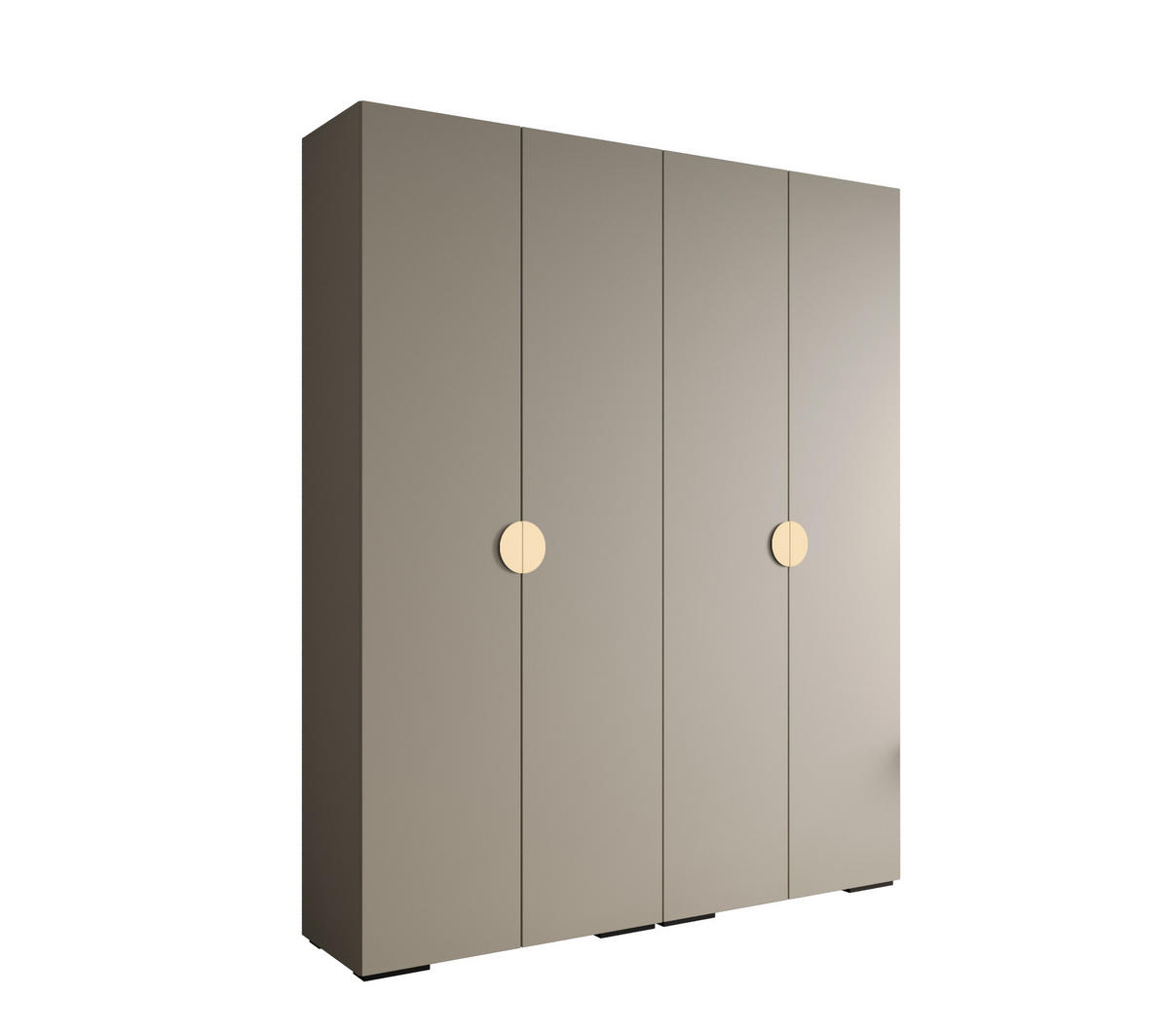 DREHTÜRENSCHRANK 236.7/200/47 4-türig - Kaschmir/Goldfarben, Holz/Metall (200/236.7/47cm) - Abiks Möbel