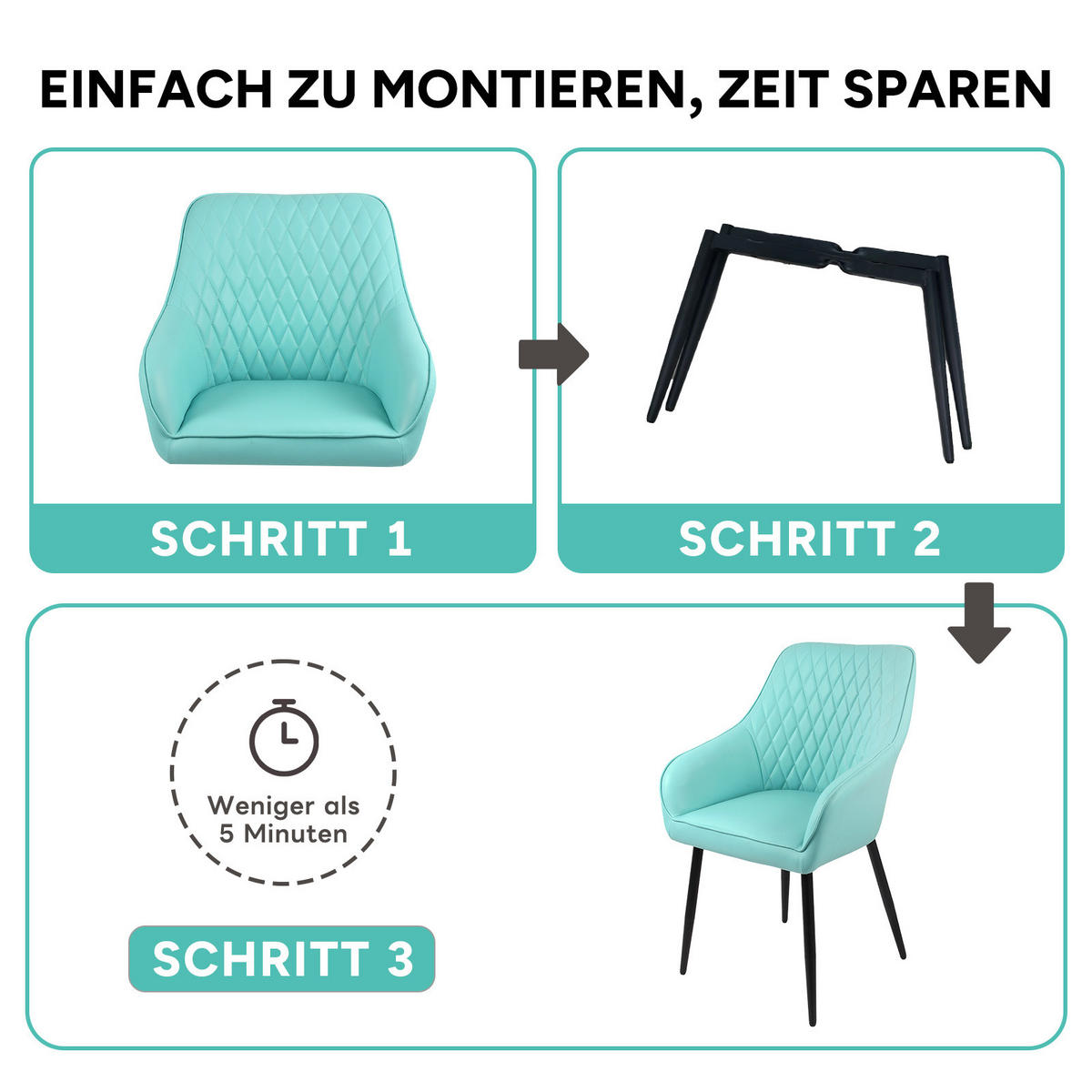 ARMLEHNSTUHL-SET 2 Stück in Kunstleder(YZ8) - Türkis, Textil (59/78/65cm) - HOMAVO