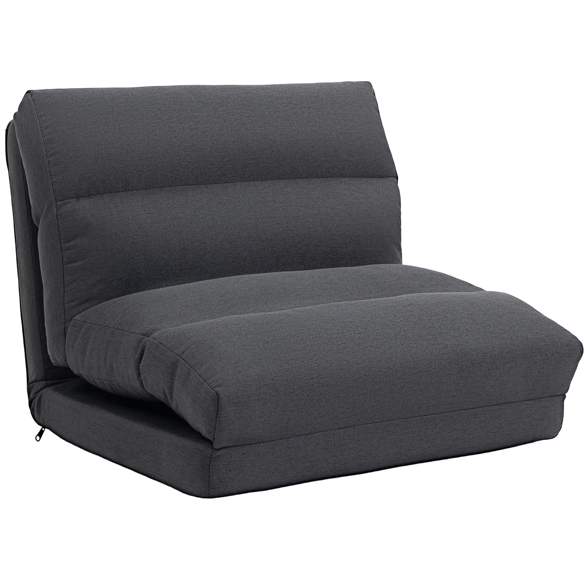 SITZSACK DE-06555 Mit Bettfunktion, neigbare Lehne, klappbar, bis 120 kg Dunkelgrau - Dunkelgrau, Textil/Metall (72/56/70cm) - ComfortXL