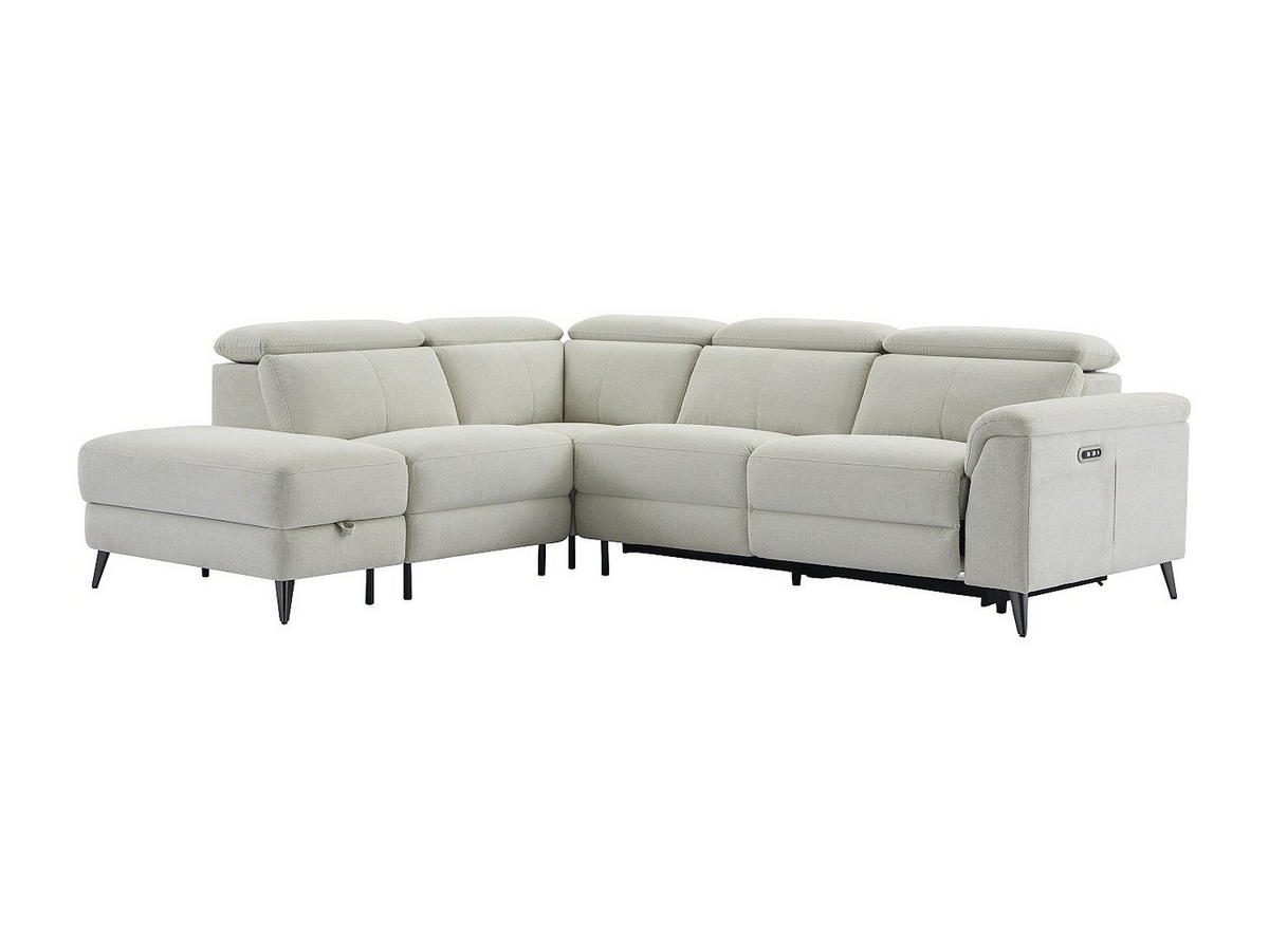 ECKSOFA Relaxsofa elektrisch - Stoff - Ecke Links - Beige - MAKORO - Beige, Textil (274/228cm) - Vente-Unique