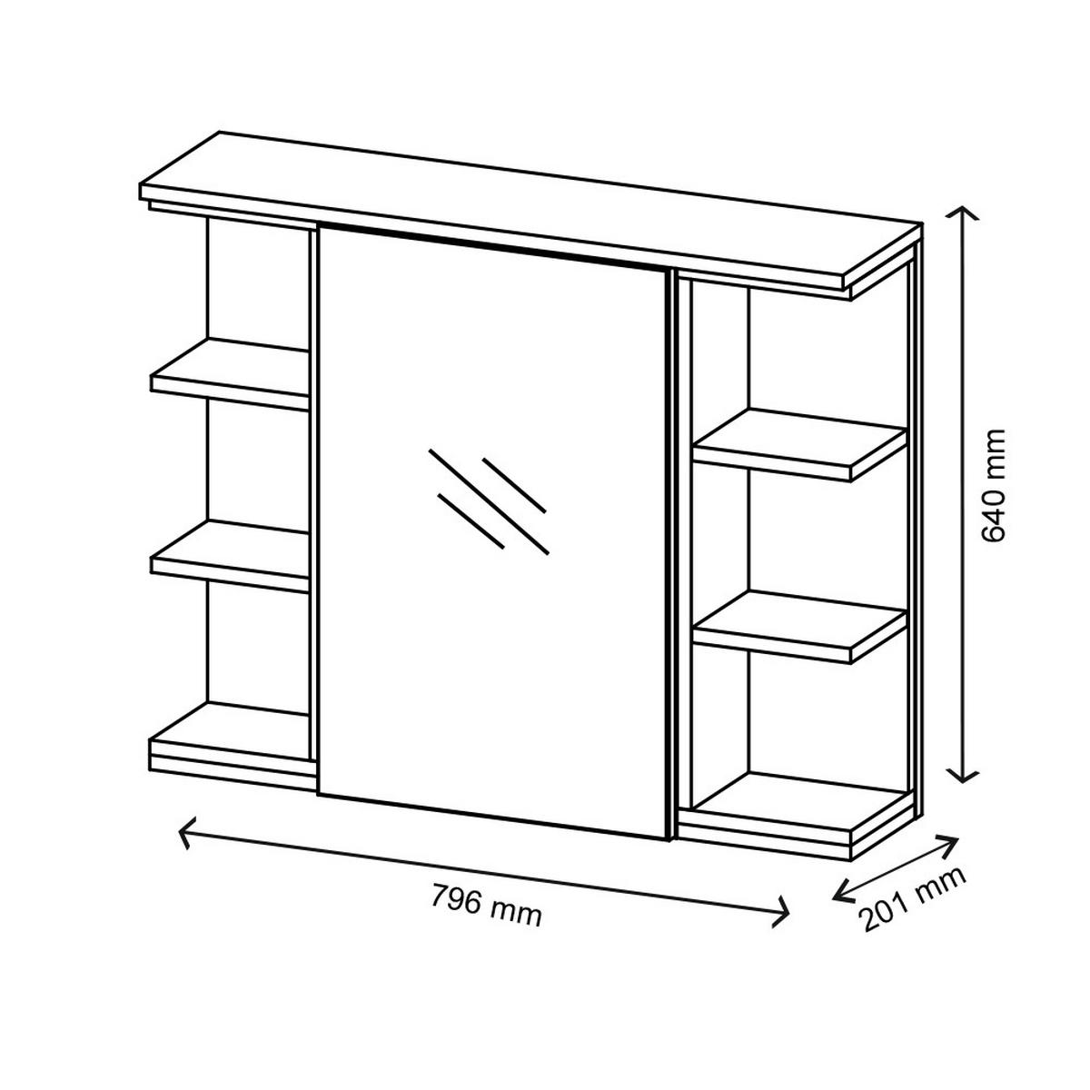 BADSPIEGELSCHRANK Aquis Anthrazit 79.6 x 64 cm - Anthrazit, Holzwerkstoff (79.6/64/18cm) - Vicco