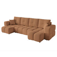 WOHNLANDSCHAFT BUENO mit Schlaffunktion und Bettkasten Orange - Orange, Holzwerkstoff/Kunststoff (318/148cm) - Idohome
