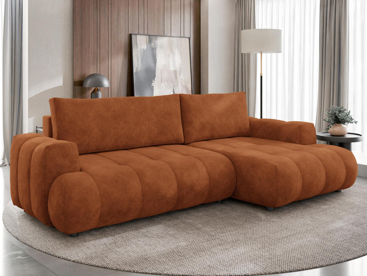 ECKSOFA Haiti, Seite: Rechts 2R+LC - Schwarz/Bronzefarben, Holz/Textil (276/156cm) - MIRJAN24