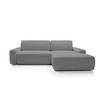 ECKSOFA BOULI 4-Sitzer Polstersofa Raven mit Schlaffunktion 130x210 cm Bettzeugablage 264x162x82 cm rechte, Farbe: Grau​ - Grau, Holz/Textil (264/162cm) - DomoHome