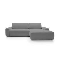 ECKSOFA BOULI 4-Sitzer Polstersofa Raven mit Schlaffunktion 130x210 cm Bettzeugablage 264x162x82 cm rechte, Farbe: Grau​ - Grau, Holz/Textil (264/162cm) - DomoHome