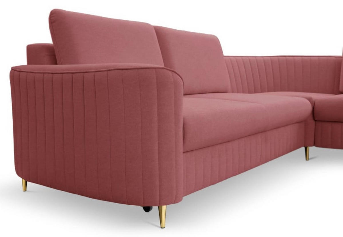 ECKSOFA Hell Bordeaux LOREN Mit Schlaffunktion Und Bettkasten - Rot, Textil (251/251cm) - Sepro Meble
