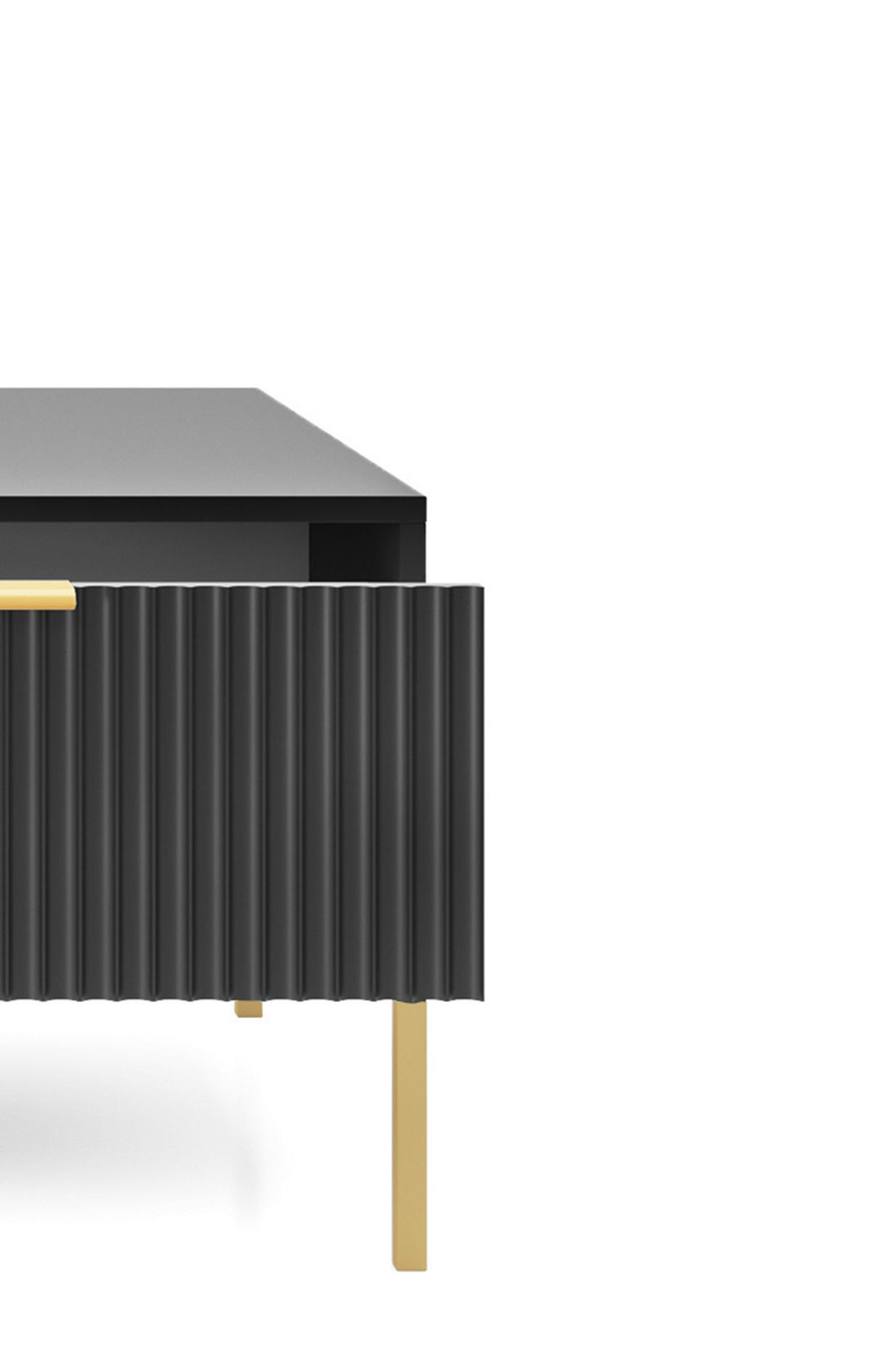 COUCHTISCH NOVA - L104, goldenen Akzenten, 104x68x46 cm Schwarz - Goldfarben/Schwarz, Holzwerkstoff/Kunststoff (68/104/46cm) - DomoHome