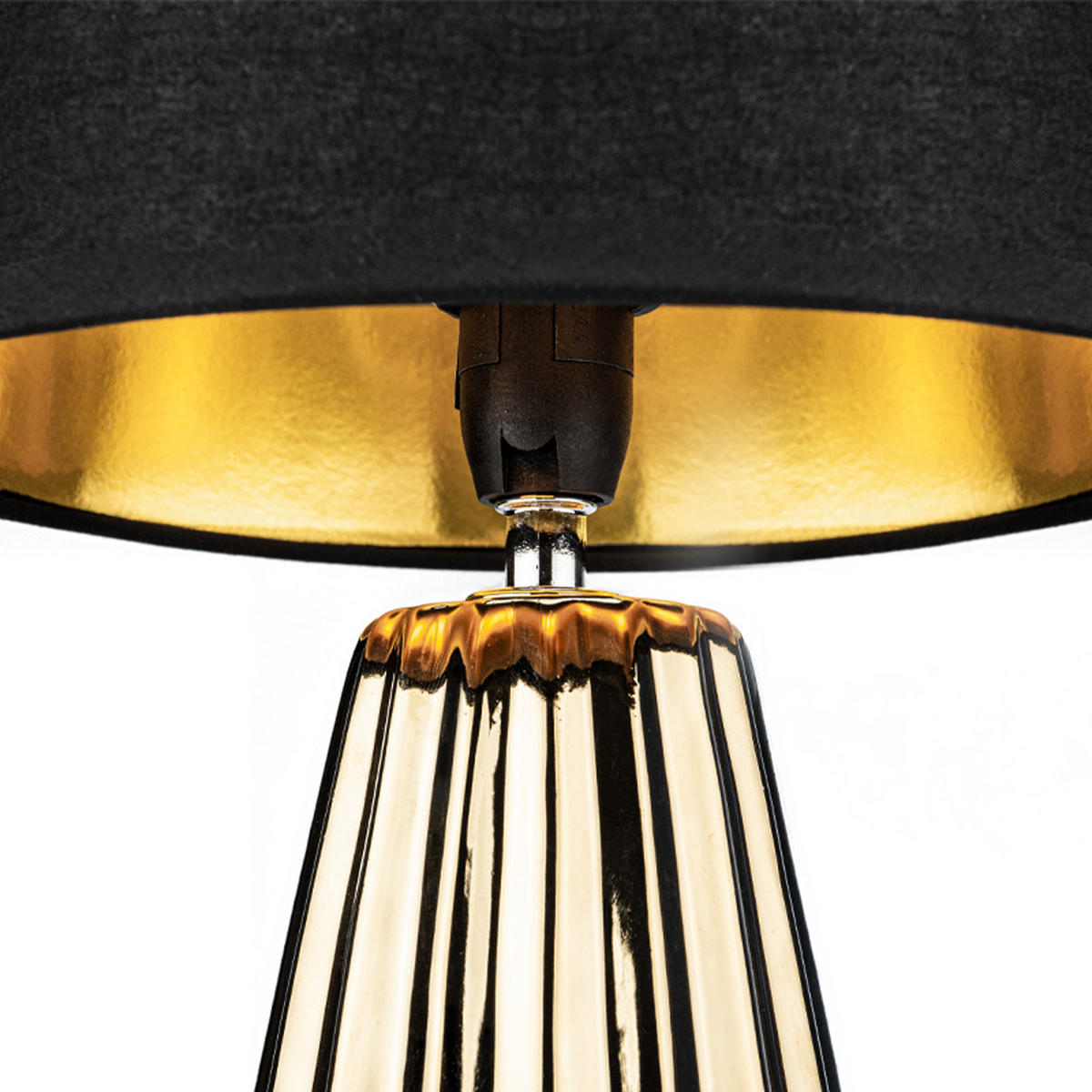 TISCHLAMPE ERANA, Gold, Schwarz - Goldfarben/Schwarz, Keramik/Textil (21.5/22/40cm) - KONSIMO®