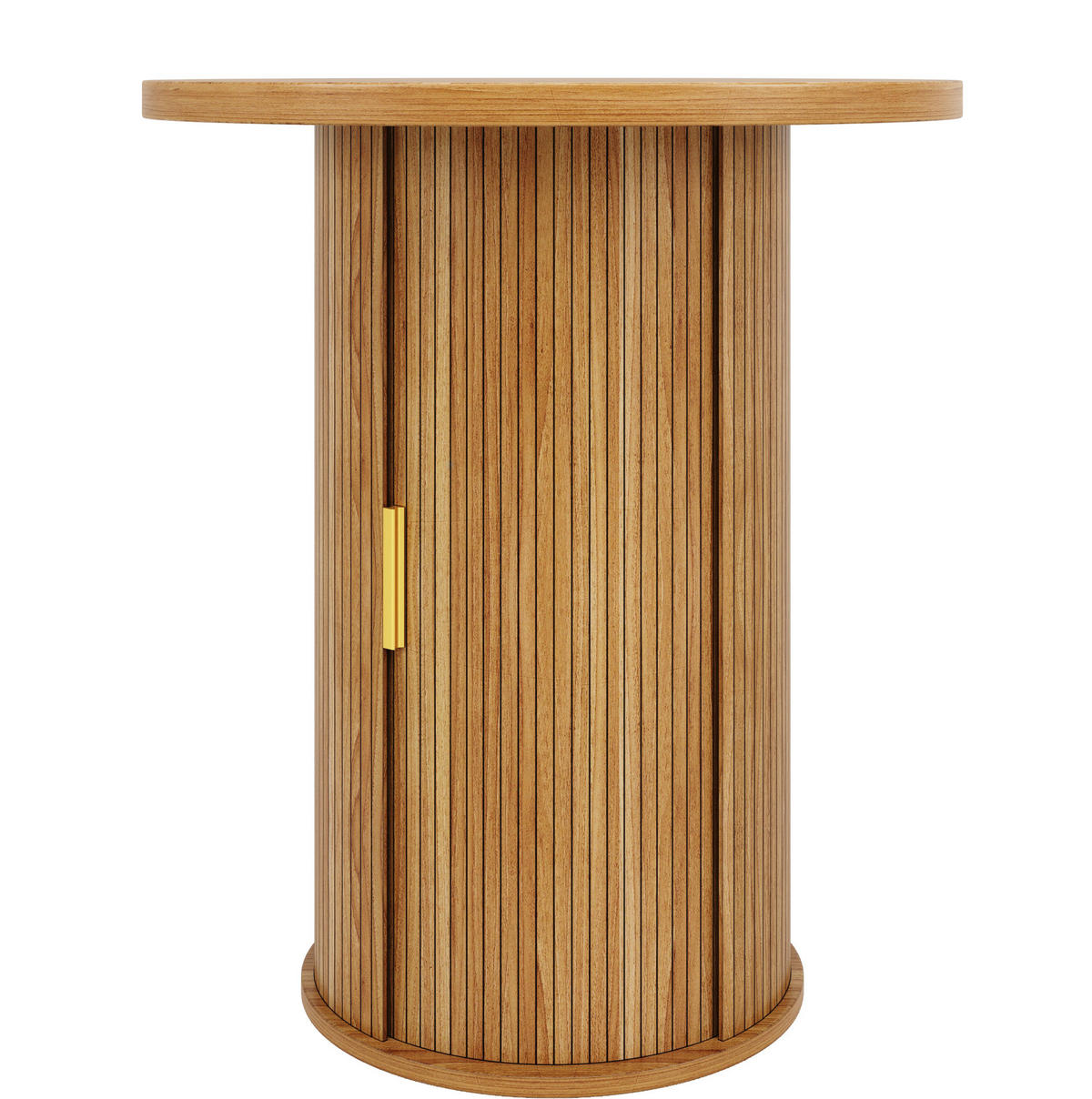 BARTISCH mit Stauraum 60 x 60 x 91,6 cm Holzoptik - Birnbaumfarben, Metall (60/60/91.6cm) - Meubliv
