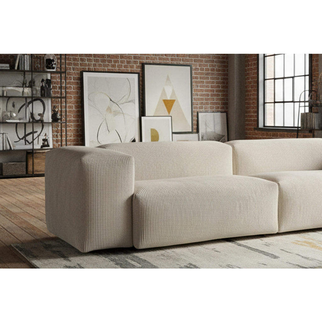 Thumbnail - Kawola Sofa, Creme, Textil, 4-Sitzer, Füllung: Schaumstoff, 302x72x114 cm, Wohnzimmer, Sofas & Couches, Sofas