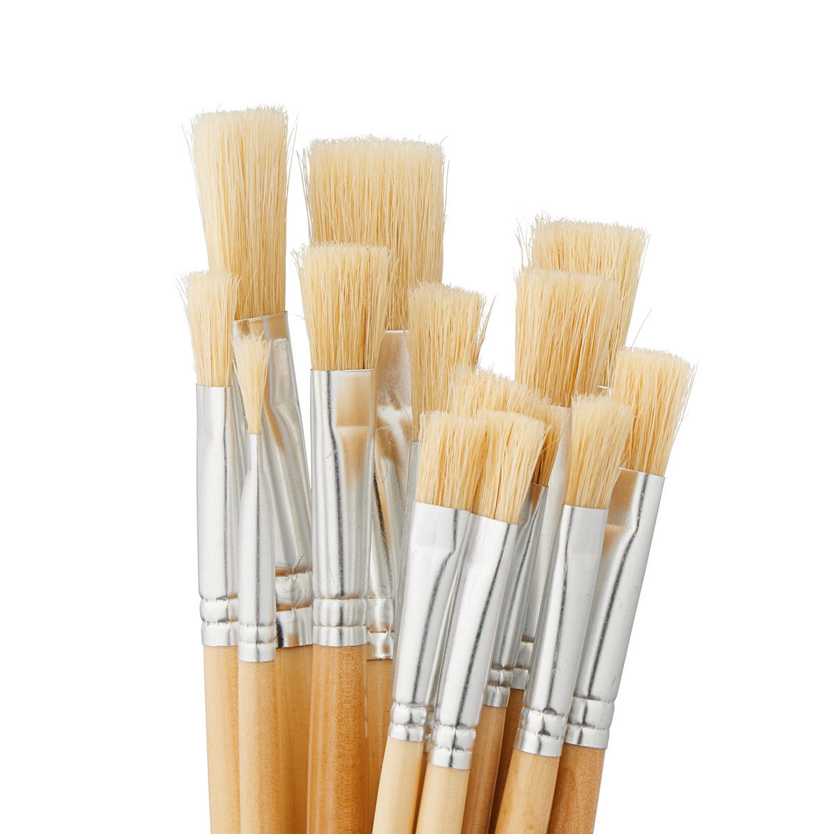 20-TLG.BORSTENPINSEL-SET - Hellbraun, Holz/Textil (2.4/33/1.7cm) - Relaxdays