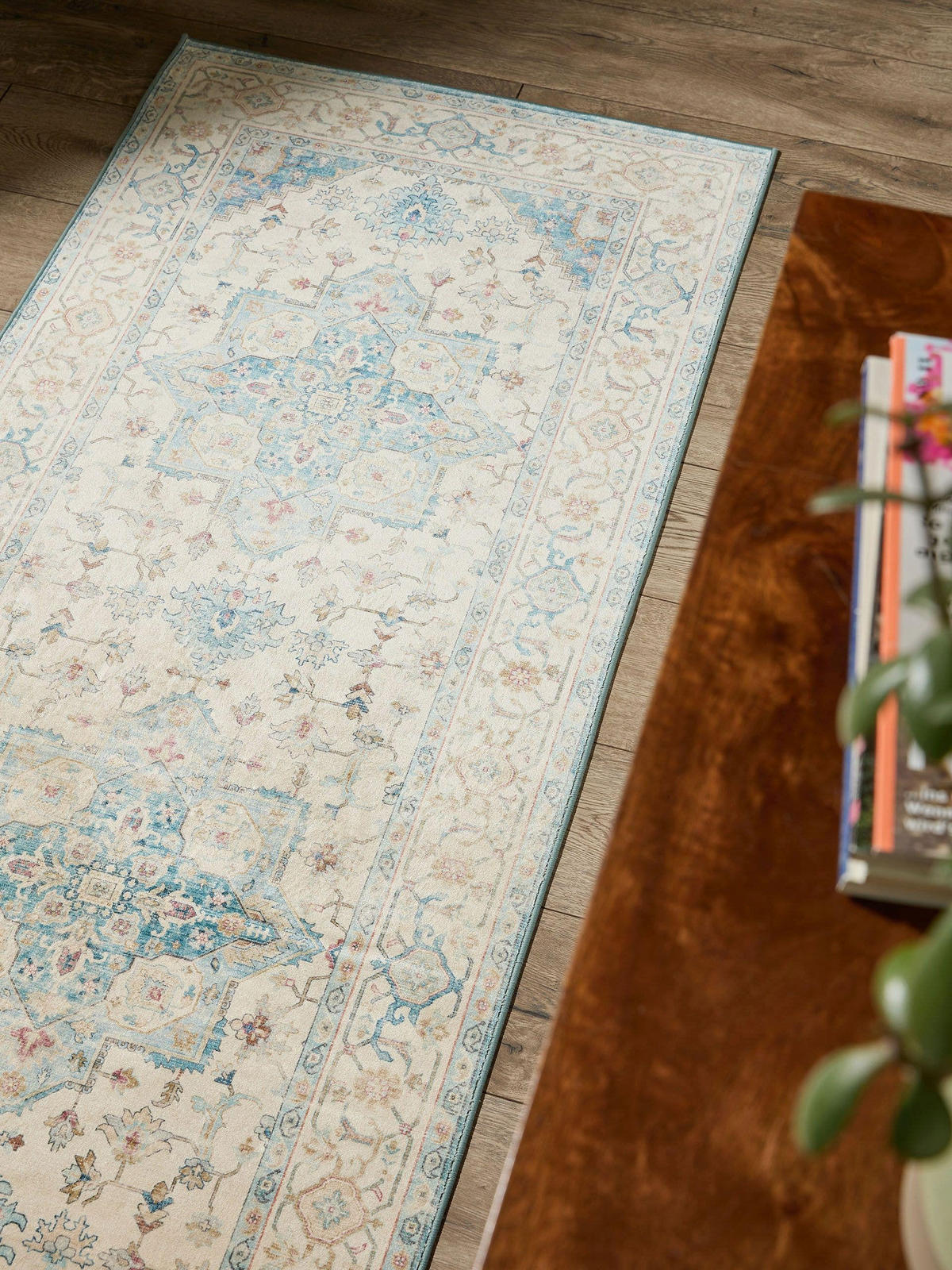 VINTAGE-LÄUFER Miray waschbar 80/240 cm - Blau/Multicolor, Kunststoff (80/240cm) - benuta Nest