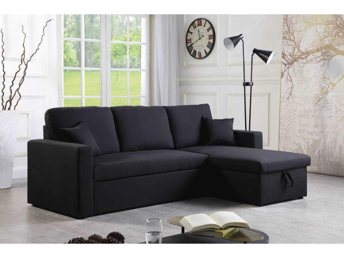 ECKSOFA alain Schwarz - Schwarz, Textil (145/221cm) - Habitat Garten