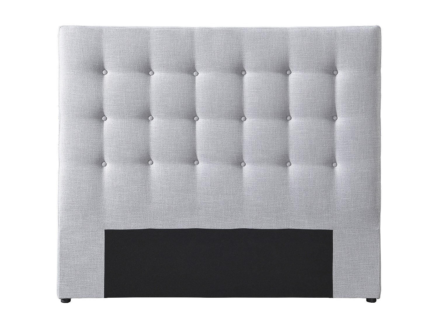 POLSTER-BETTKOPFTEIL - 140 cm - Stoff - Hellgrau - FRANCESCO - Hellgrau, Textil (144/125/9.5cm) - Vente-Unique