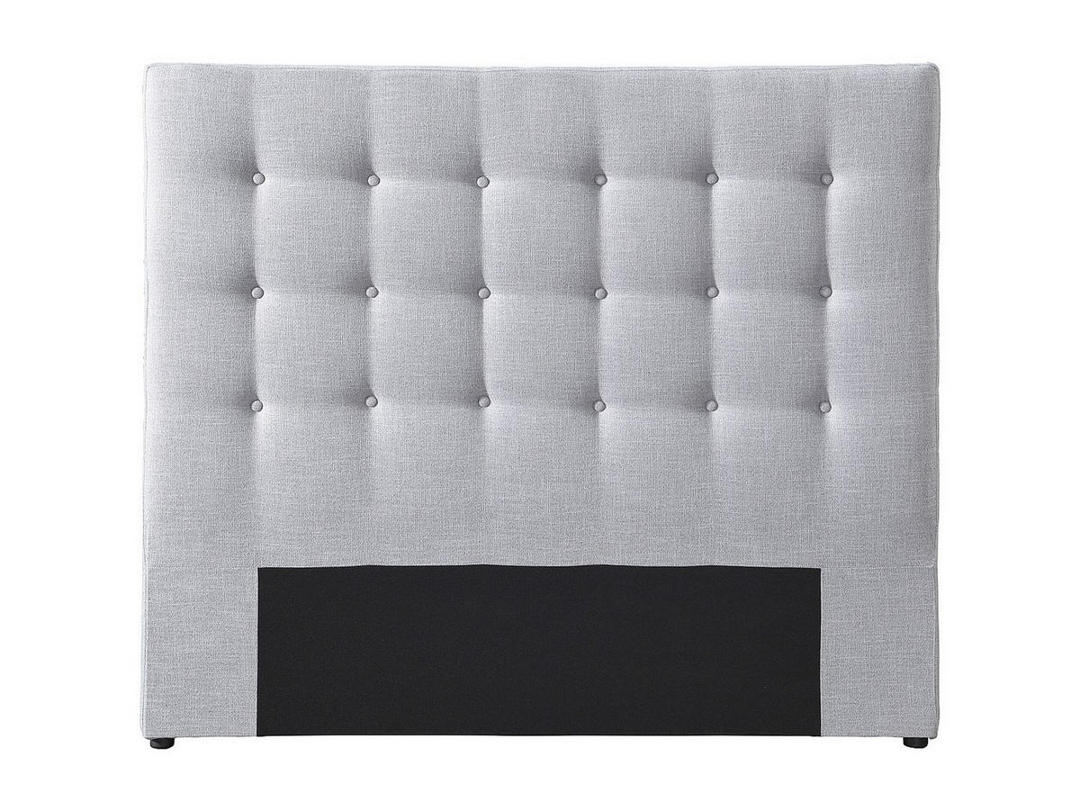 POLSTER-BETTKOPFTEIL - 140 cm - Stoff - Hellgrau - FRANCESCO - Hellgrau, Textil (144/125/9.5cm) - Vente-Unique