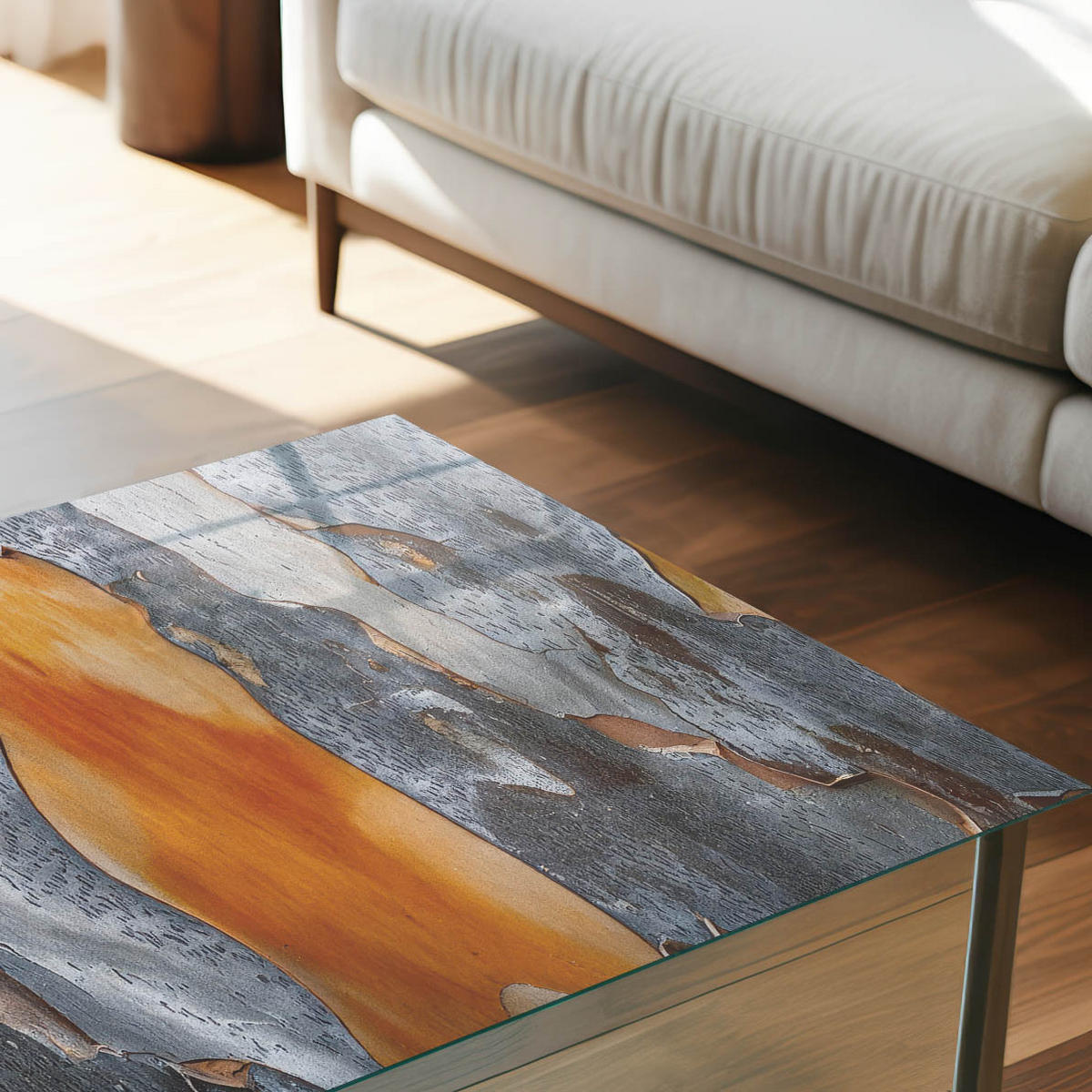 GLASPLATTE 80x60 cm – Strukturelle Natur - Braun, Glas (0.4/80/60cm) - ArtPrintCave
