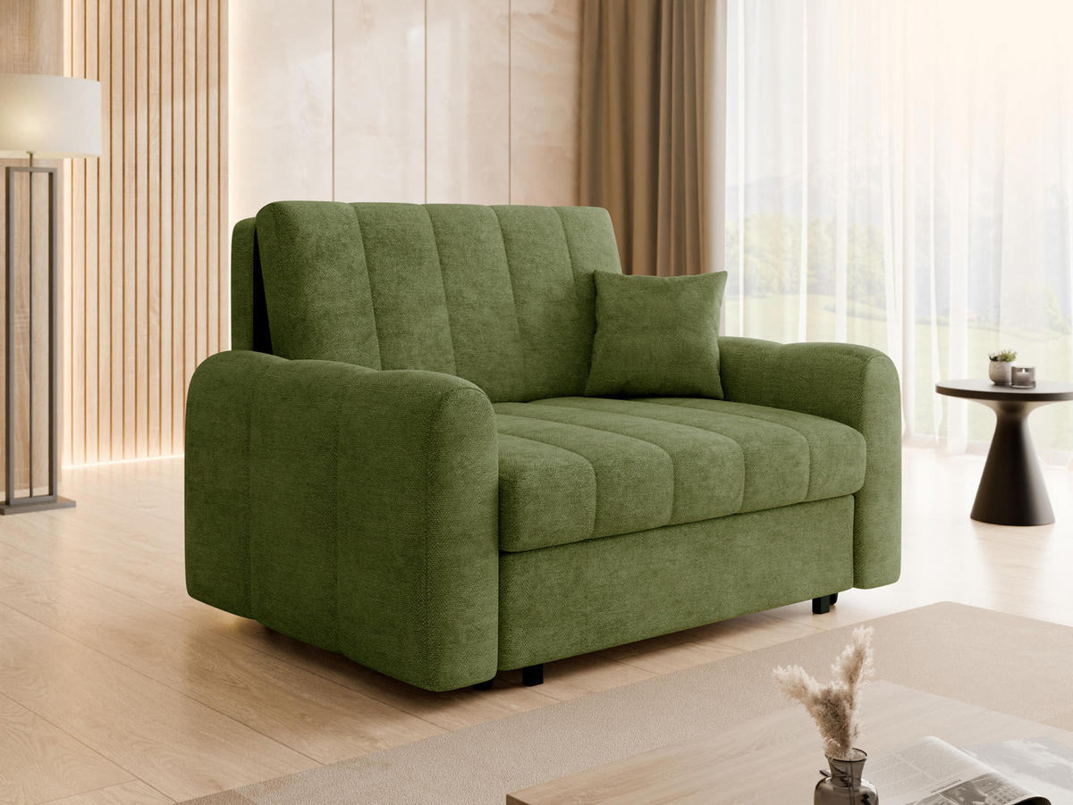 SCHLAFSOFA Viva Moon II - Schwarz/Grün, Holz/Metall (148/85/98cm) - MIRJAN24