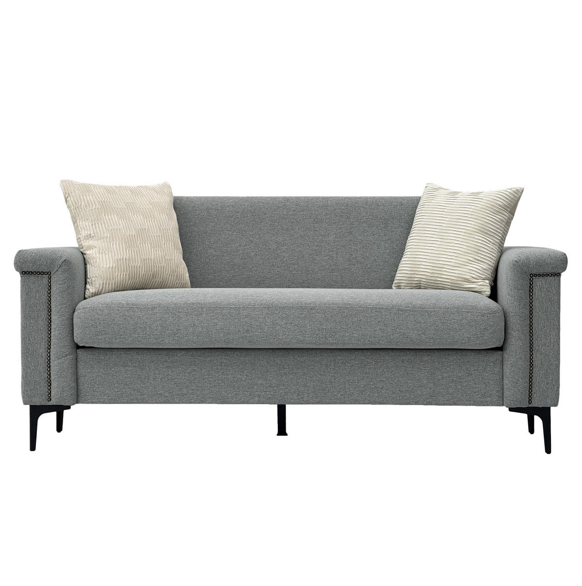 SOFA 2-Sitzer mit Metallfüßen Light Grey - Hellgrau, Holz (73.5/81.5/172cm) - Meubliv