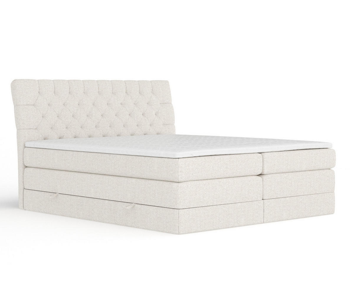 BOXSPRINGBETT Seraphine Beige 200/200 cm - Beige/Schwarz, Holz/Holzwerkstoff (200/200cm) - Maison de Reve