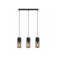 HÄNGELEUCHTE Elmar 3-flammig 50/10/150 cm - Schwarz, Metall (50/10/150cm) - Nettlife
