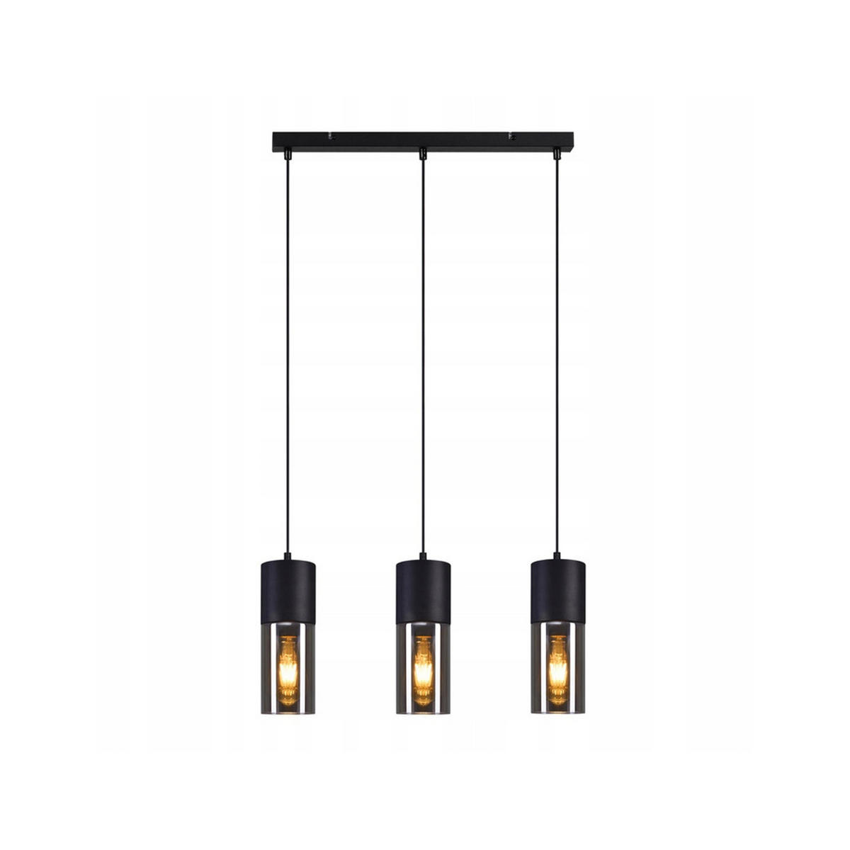 HÄNGELEUCHTE Elmar 3-flammig 50/10/150 cm - Schwarz, Metall (50/10/150cm) - Nettlife