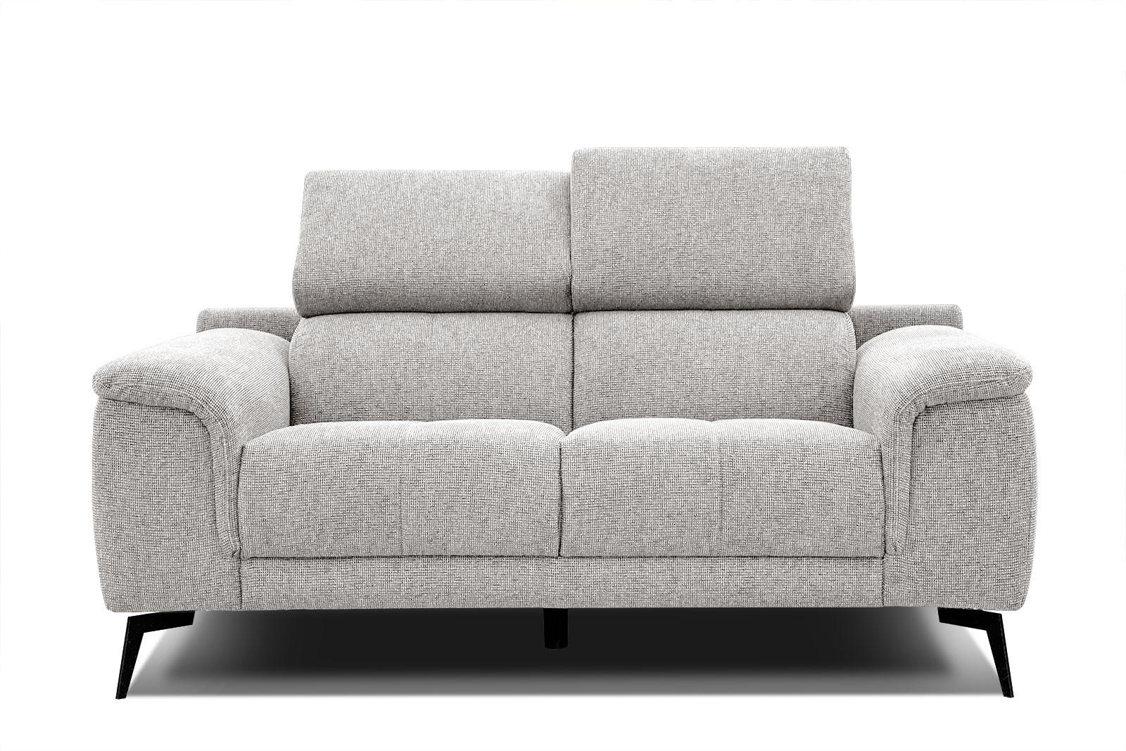 SOFA FIERO 2-Sitzer, hellgrau - Hellgrau/Schwarz, Holzwerkstoff/Textil (170/82/103cm) - Courtois Laville