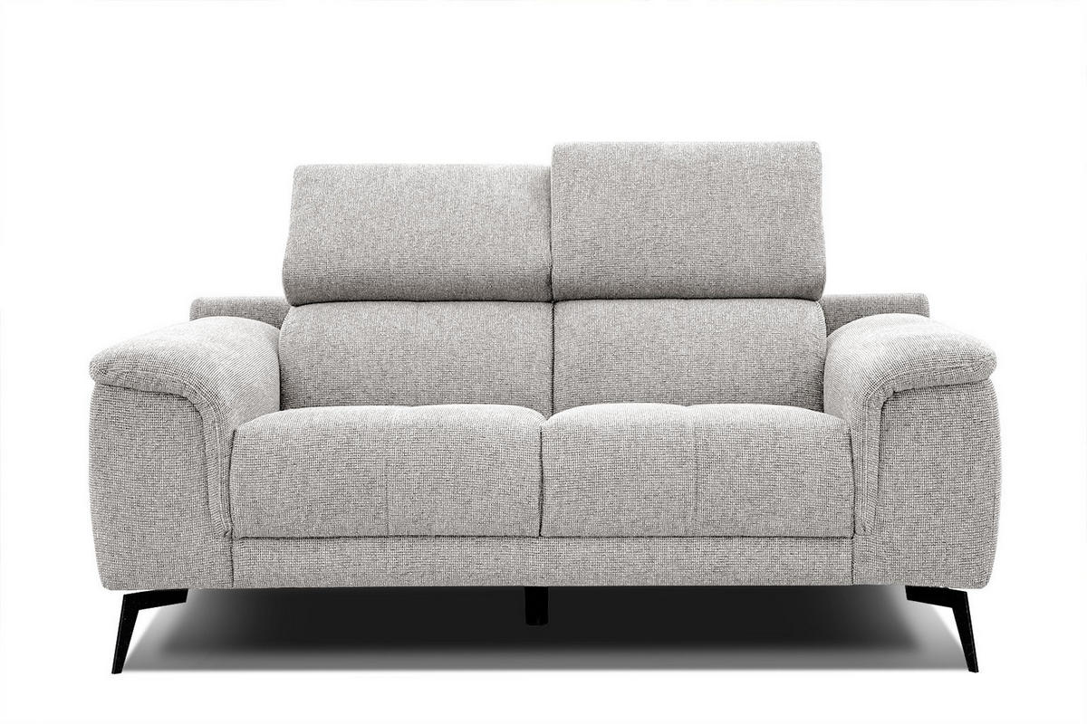 SOFA FIERO 2-Sitzer, hellgrau - Hellgrau/Schwarz, Holzwerkstoff/Textil (170/82/103cm) - Courtois Laville