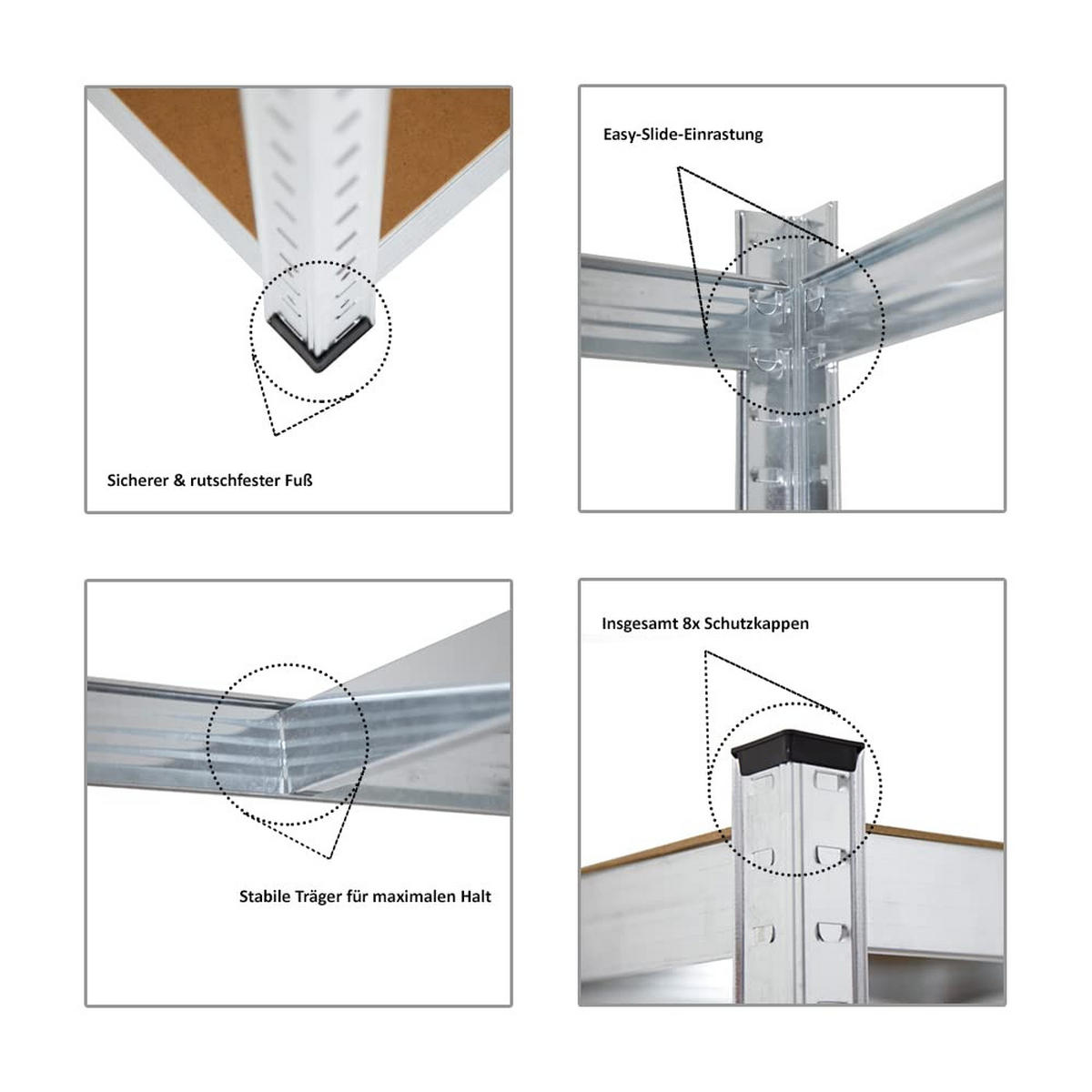 SCHWERLASTREGAL Giant Ragnar 200x100x50 cm Fachlast 175 kg Verzinkt - Silberfarben, Metall (100/200/50cm) - PROREGAL