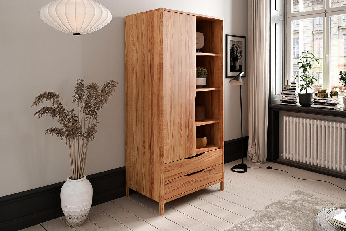 KLEIDERSCHRANK PAUL Kernbuche - Kernbuche, Holz (95/188/60cm) - byoak