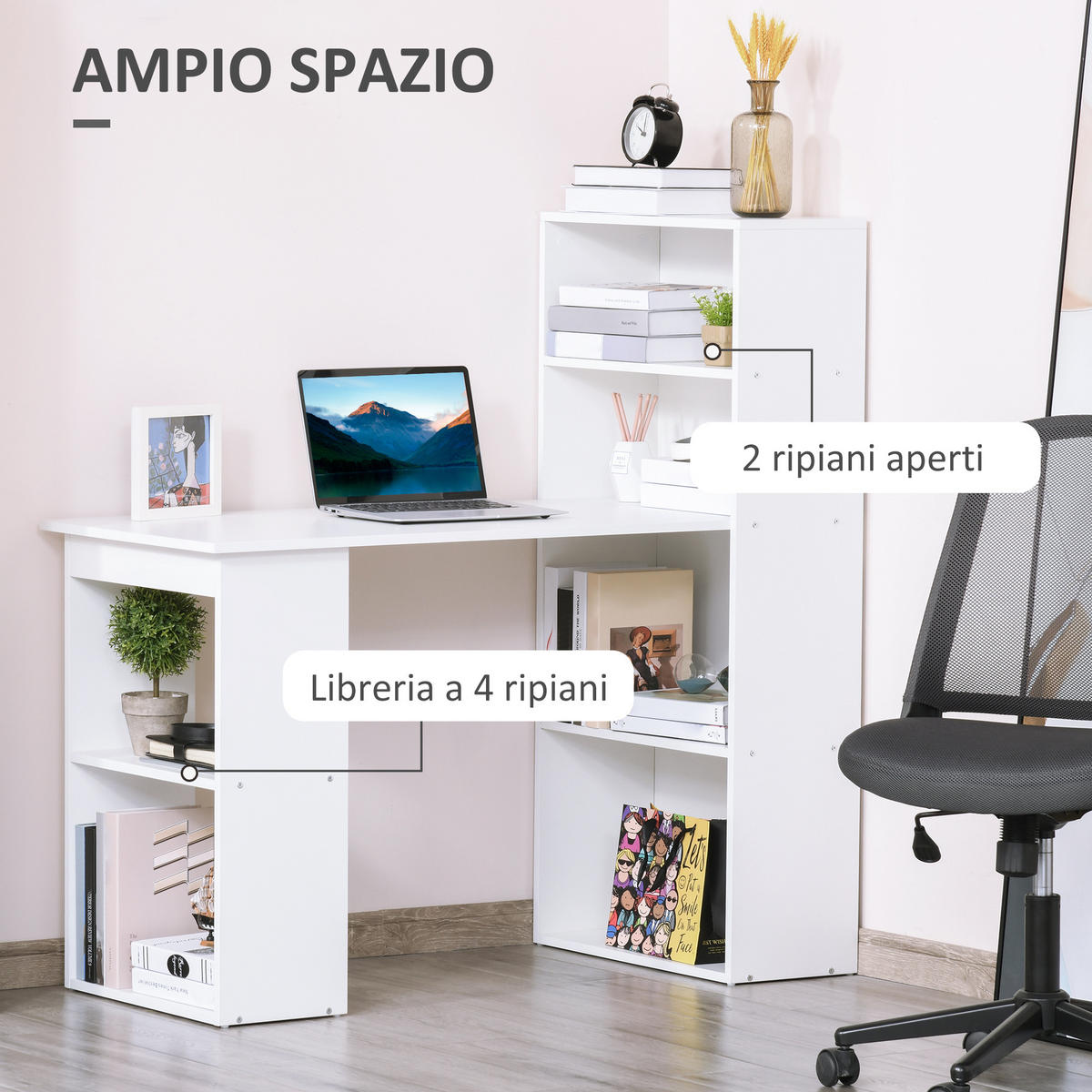 BÜROTISCH Weiß 1 Stück - Weiß, Holzwerkstoff (55/120/120cm) - GiPP