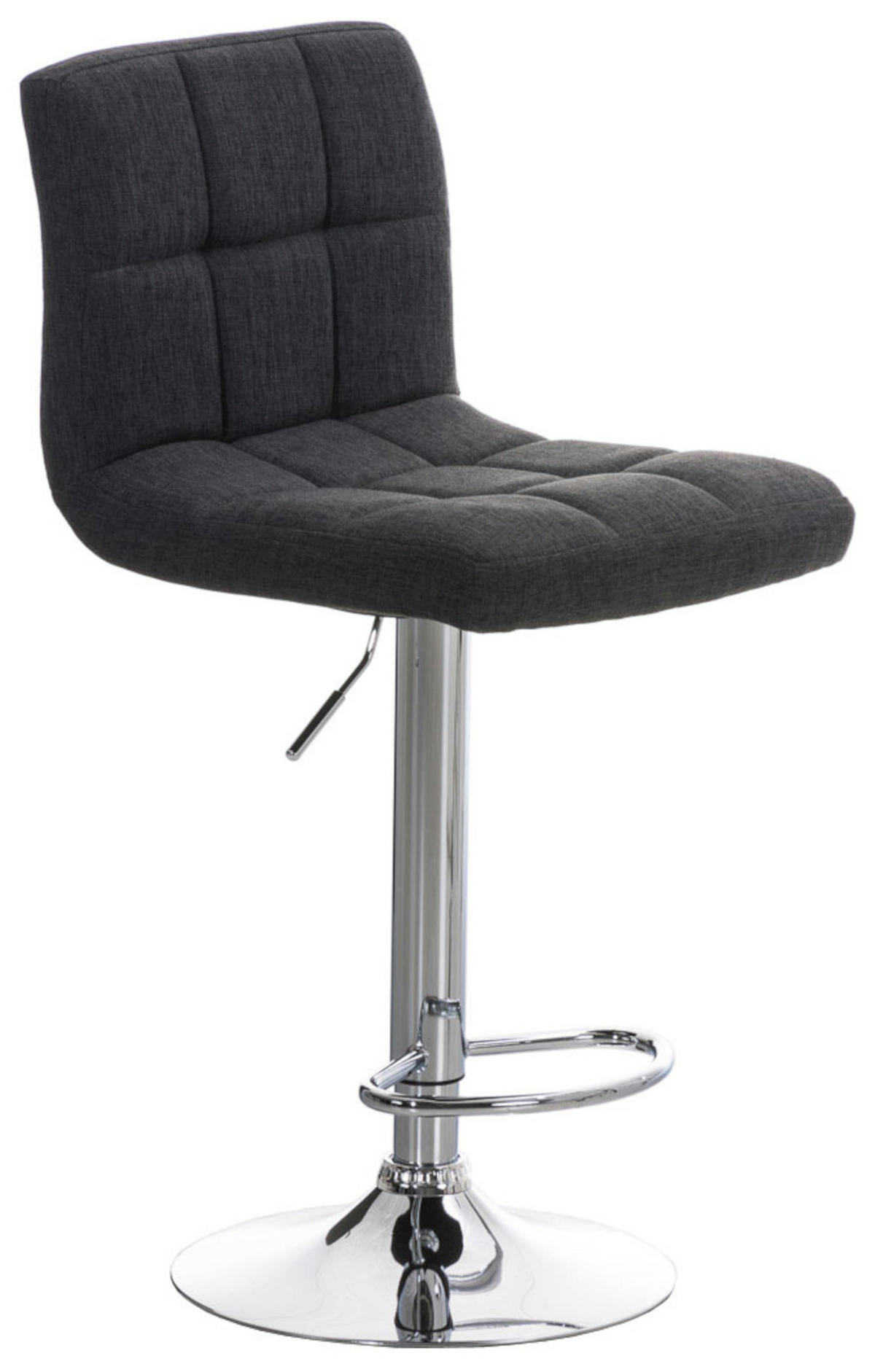 BARHOCKER 2er Set Peran STOFF C dunkelgrau - Chromfarben/Dunkelgrau, Textil/Metall (46/114/47cm) - TPFLiving