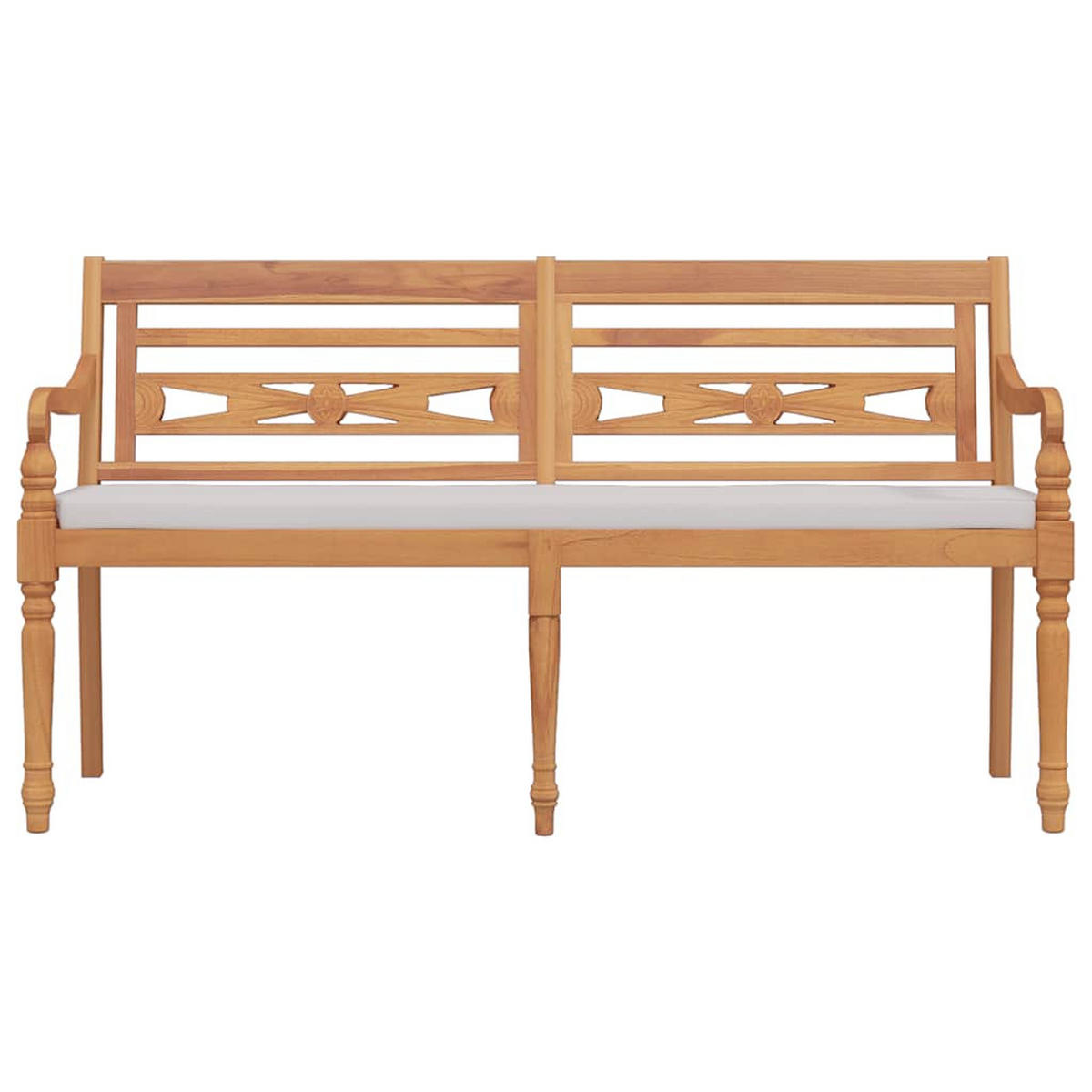 BATAVIA-BANK Mit Kissen 150 Cm Massivholz Teak - Braun, Holz (51.5/84/150cm) - vidaXL